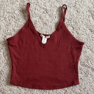 Bozzolo Maroon Ribbed Camisole